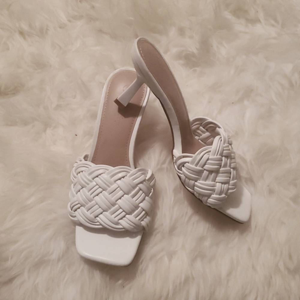 White Woven Womens Sandals